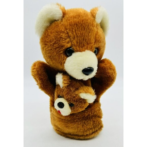 Pedigree Pocket Puppets Bear Baby Hand Finger Lot of 2 Plush Stuffed Animal VTG - Picture 1 of 8